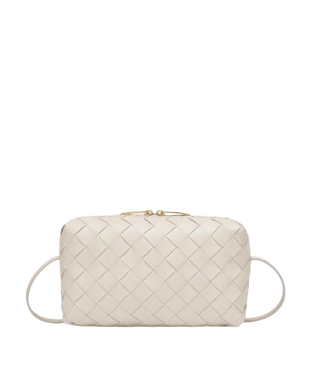 BOTTEGA VENETA Белая кожаная сумка через плечо, фото 1