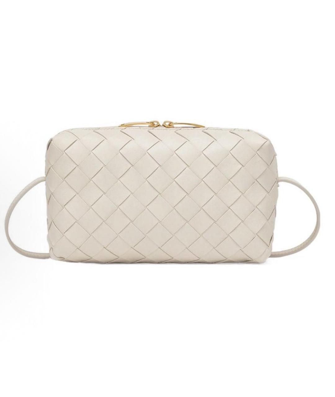 BOTTEGA VENETA Белая кожаная сумка через плечо, фото 7