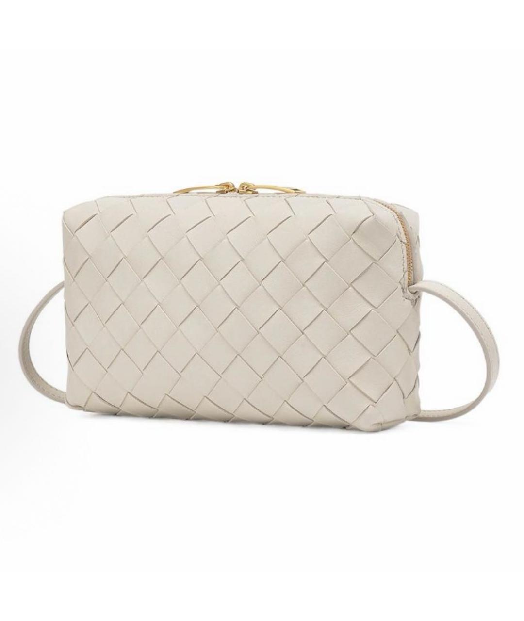 BOTTEGA VENETA Белая кожаная сумка через плечо, фото 2