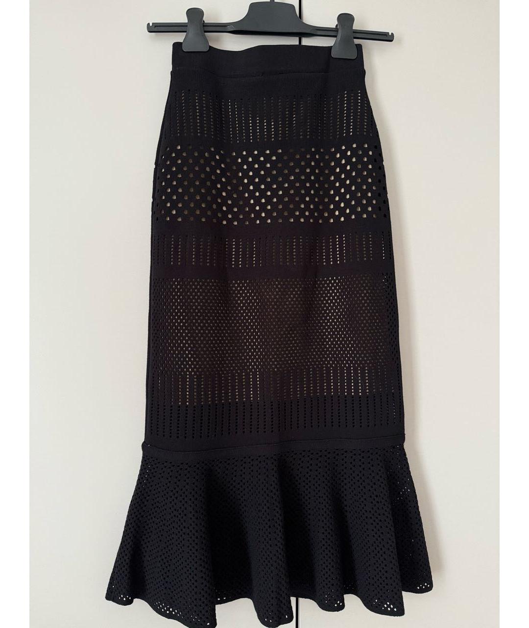 PINKO Черная вискозная юбка миди, фото 2