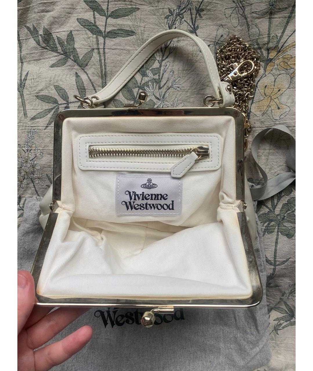 VIVIENNE WESTWOOD Белая сумка с короткими ручками, фото 4