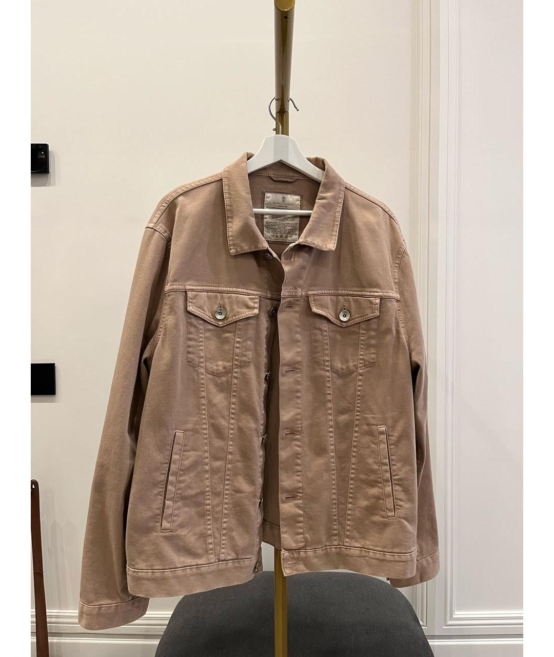 BRUNELLO CUCINELLI Бежевая деним куртка, фото 7
