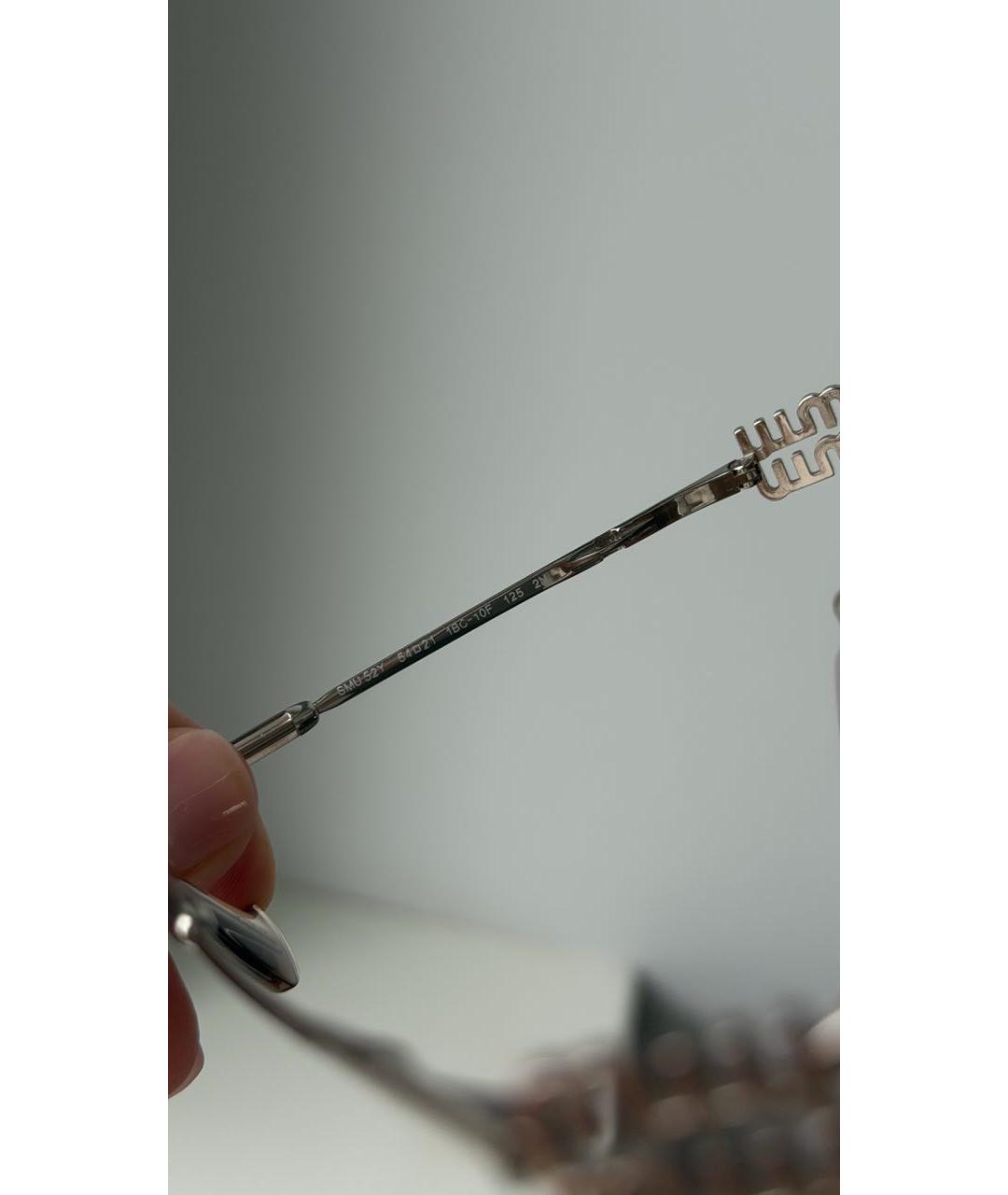 MIU MIU Серебряные металлические солнцезащитные очки, фото 5