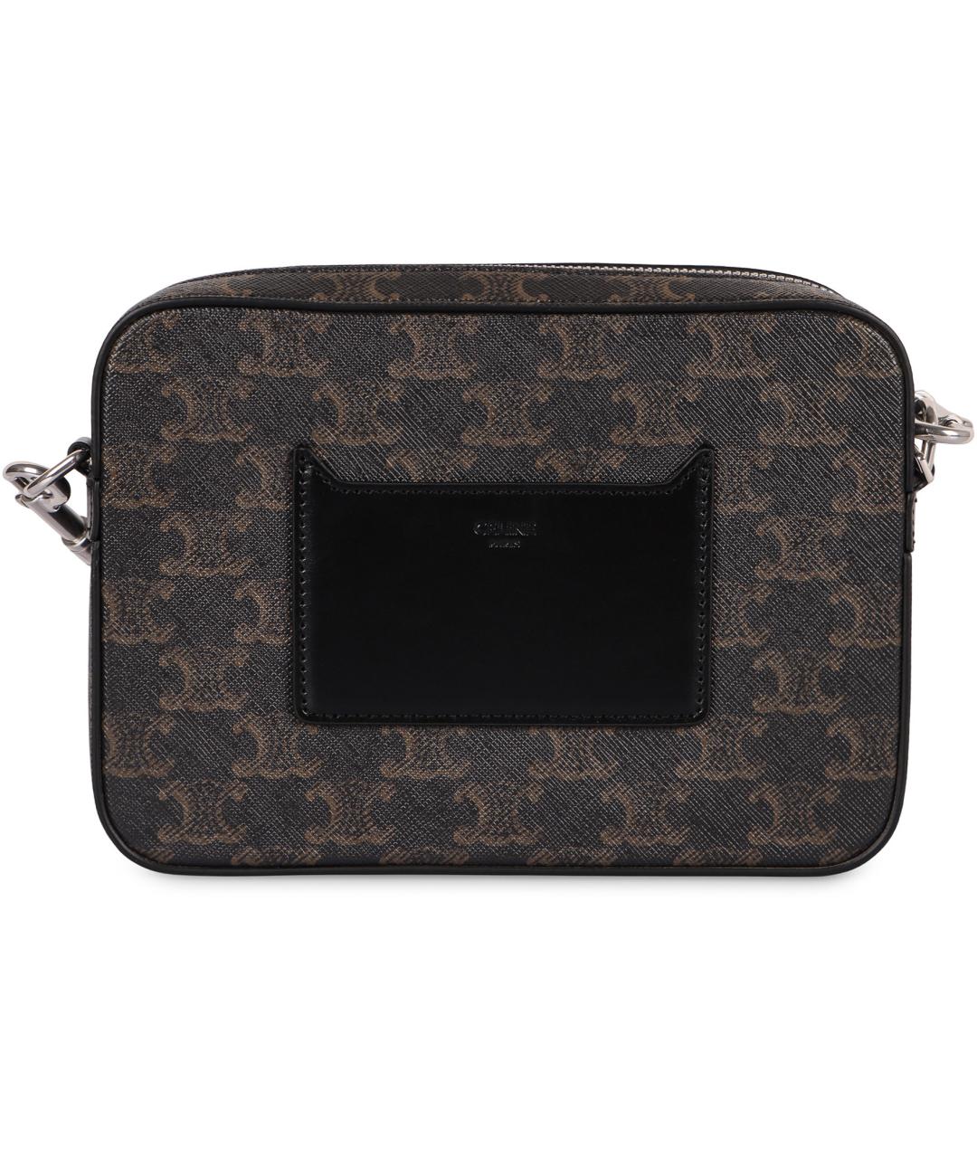 CELINE Черная тканевая сумка на плечо, фото 4