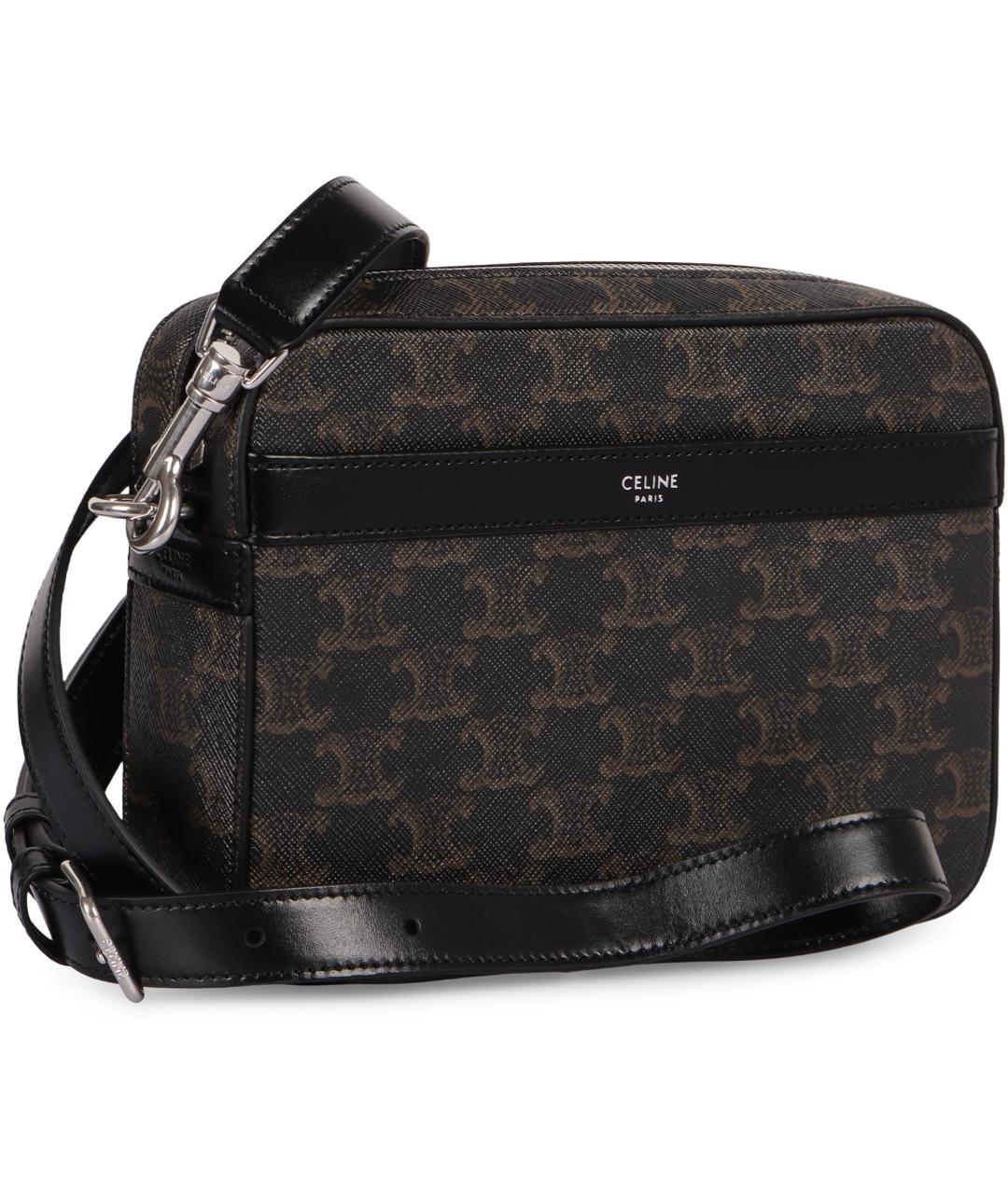 CELINE Черная тканевая сумка на плечо, фото 2