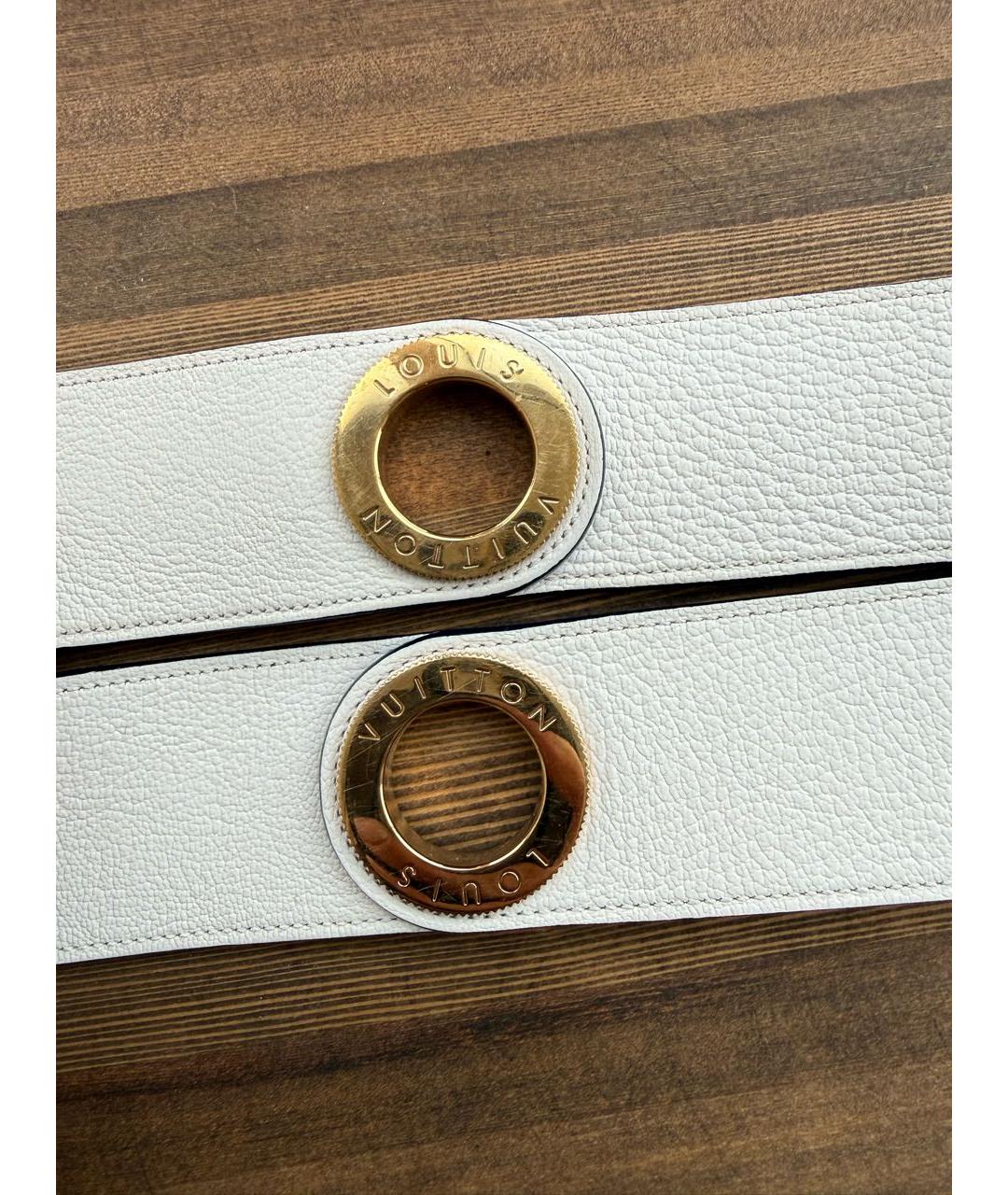 LOUIS VUITTON Белый кожаный ремень, фото 4