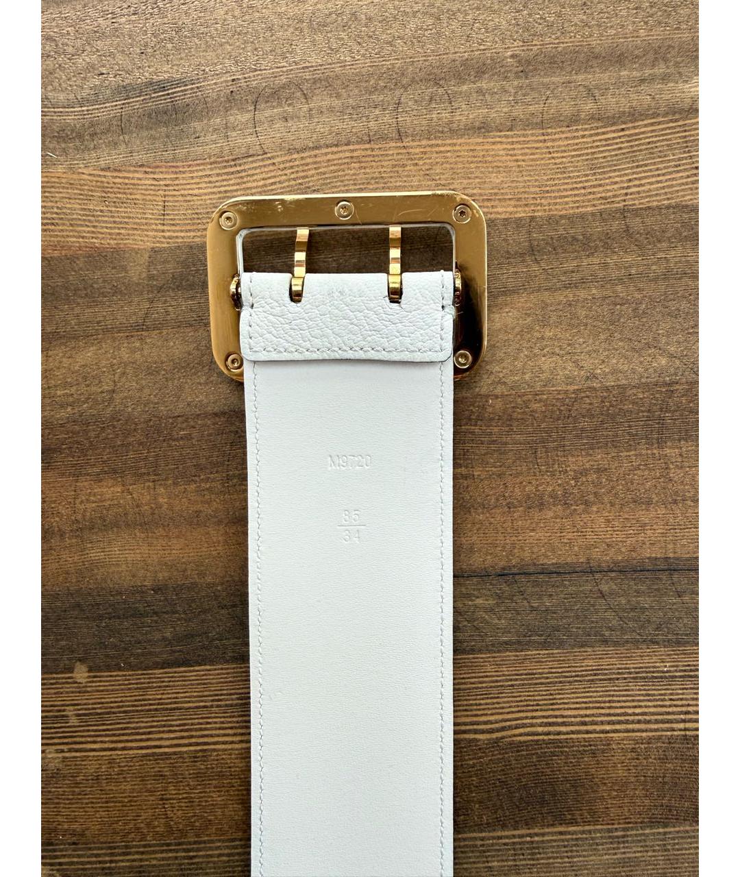 LOUIS VUITTON Белый кожаный ремень, фото 2