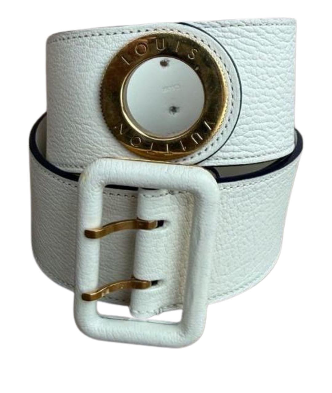LOUIS VUITTON Белый кожаный ремень, фото 1