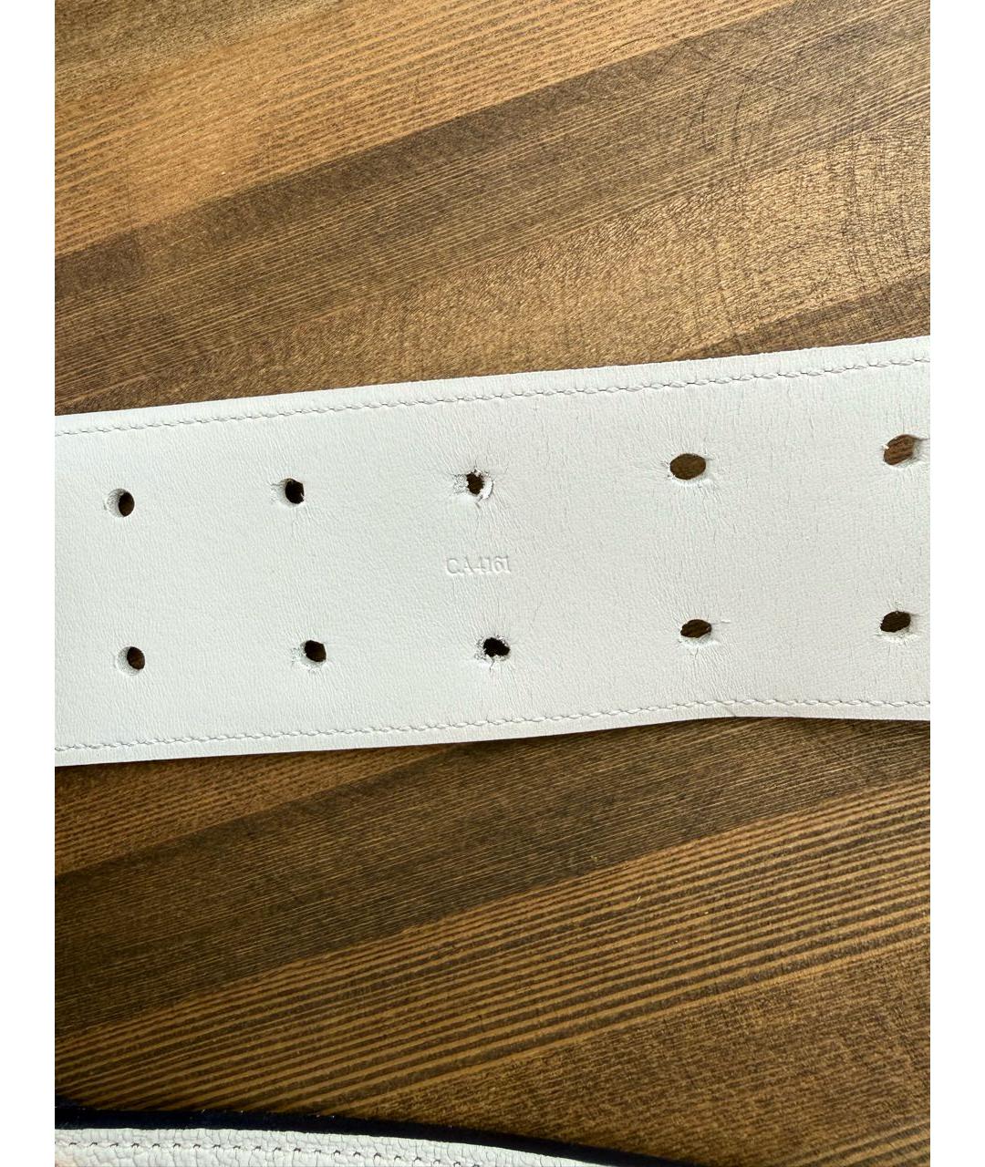 LOUIS VUITTON Белый кожаный ремень, фото 6