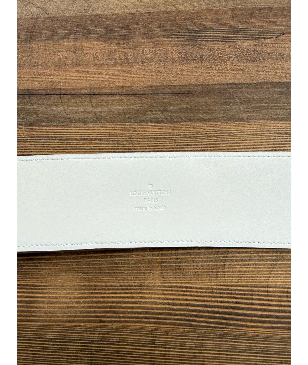 LOUIS VUITTON Белый кожаный ремень, фото 3