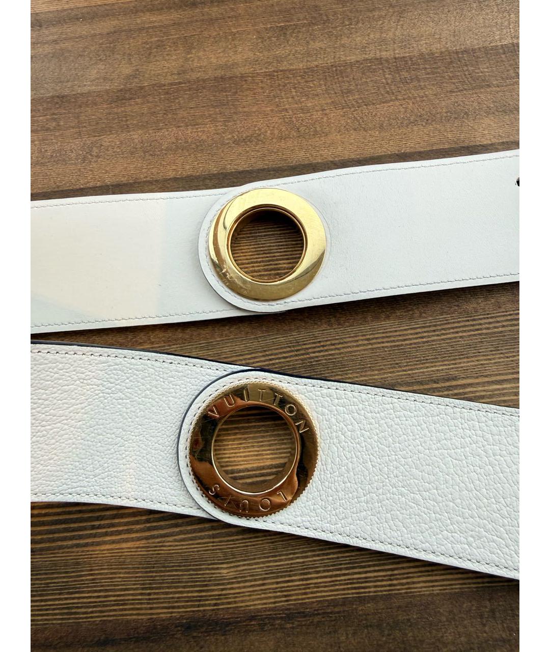 LOUIS VUITTON Белый кожаный ремень, фото 5