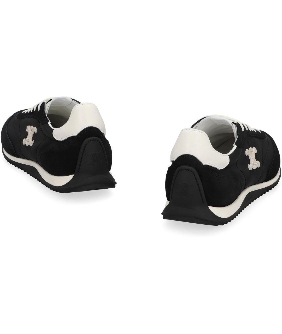 CELINE Черные текстильные низкие кроссовки / кеды, фото 4