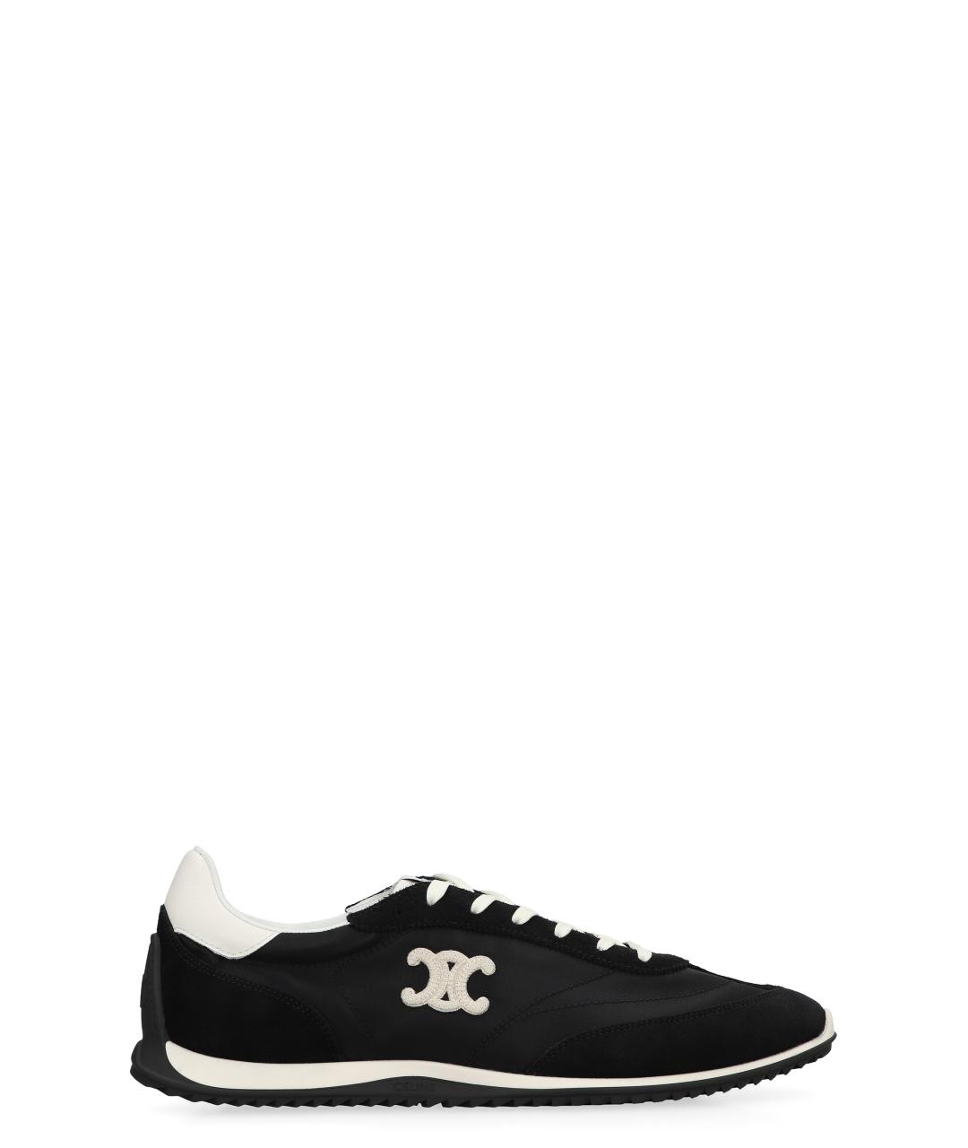 CELINE Черные текстильные низкие кроссовки / кеды, фото 1