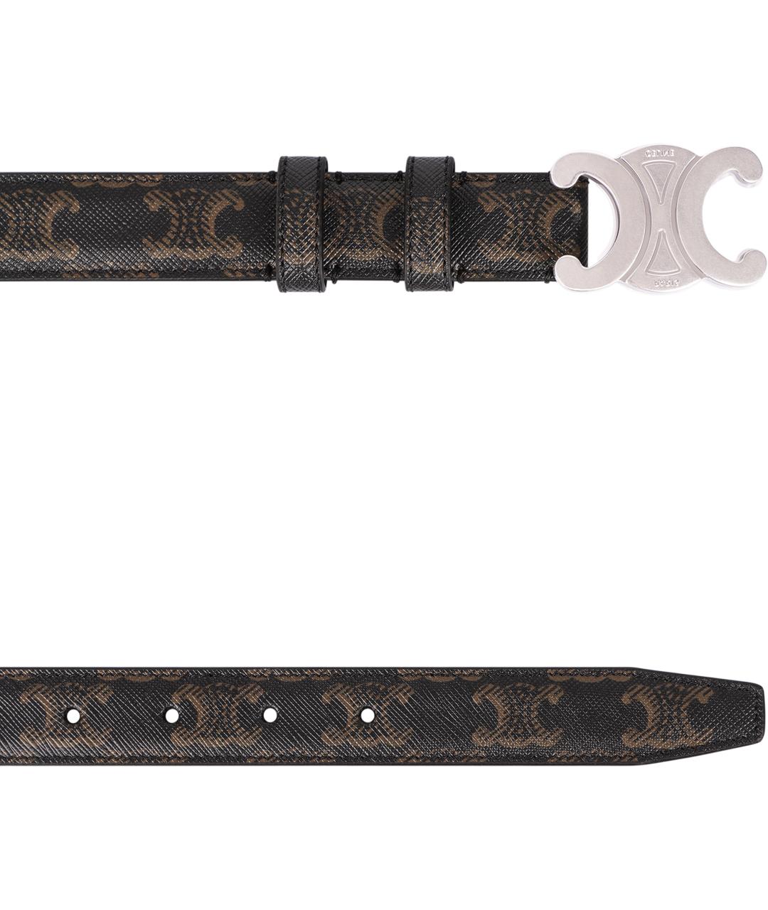 CELINE Черный кожаный ремень, фото 3