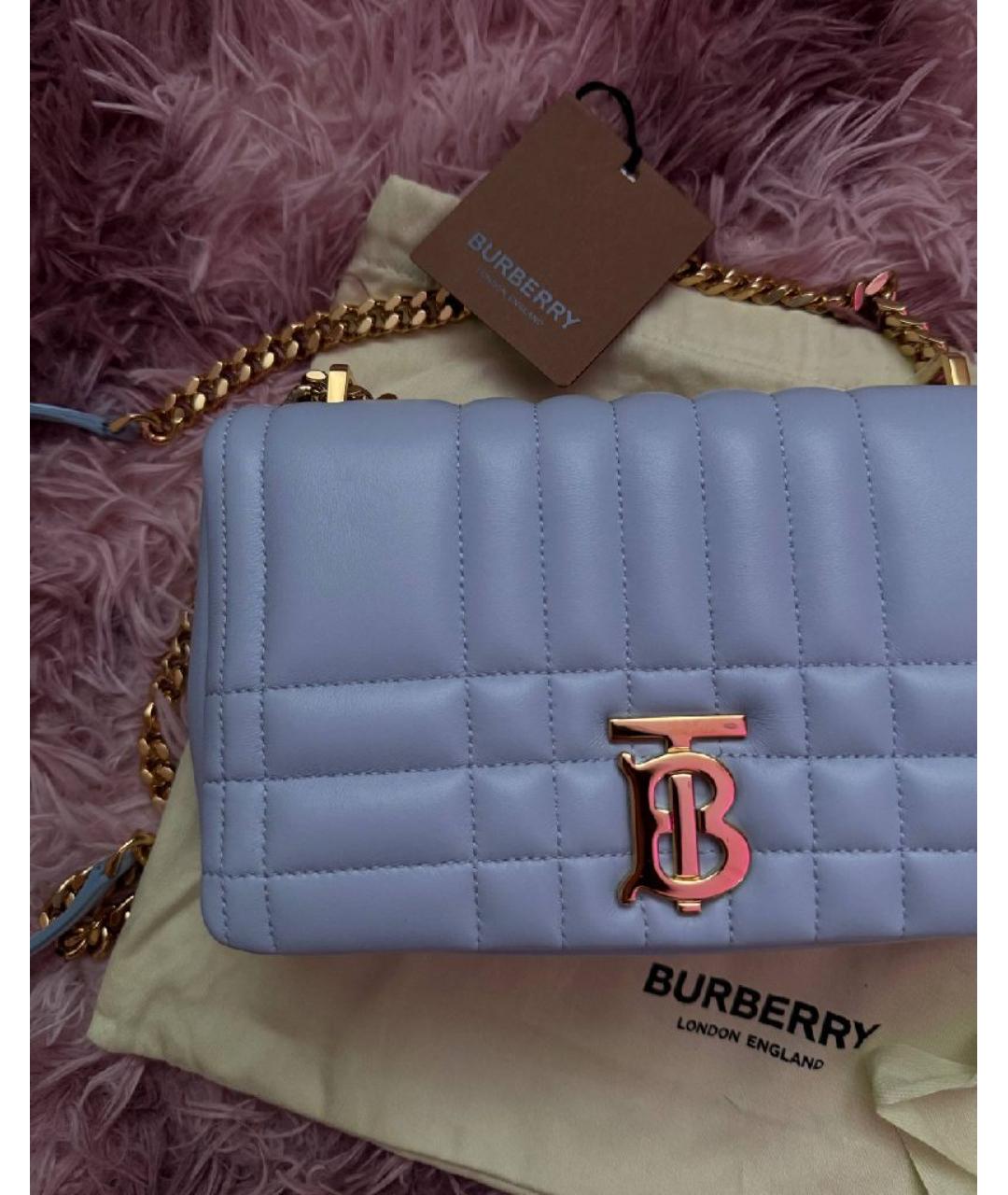 BURBERRY Голубая кожаная сумка через плечо, фото 2