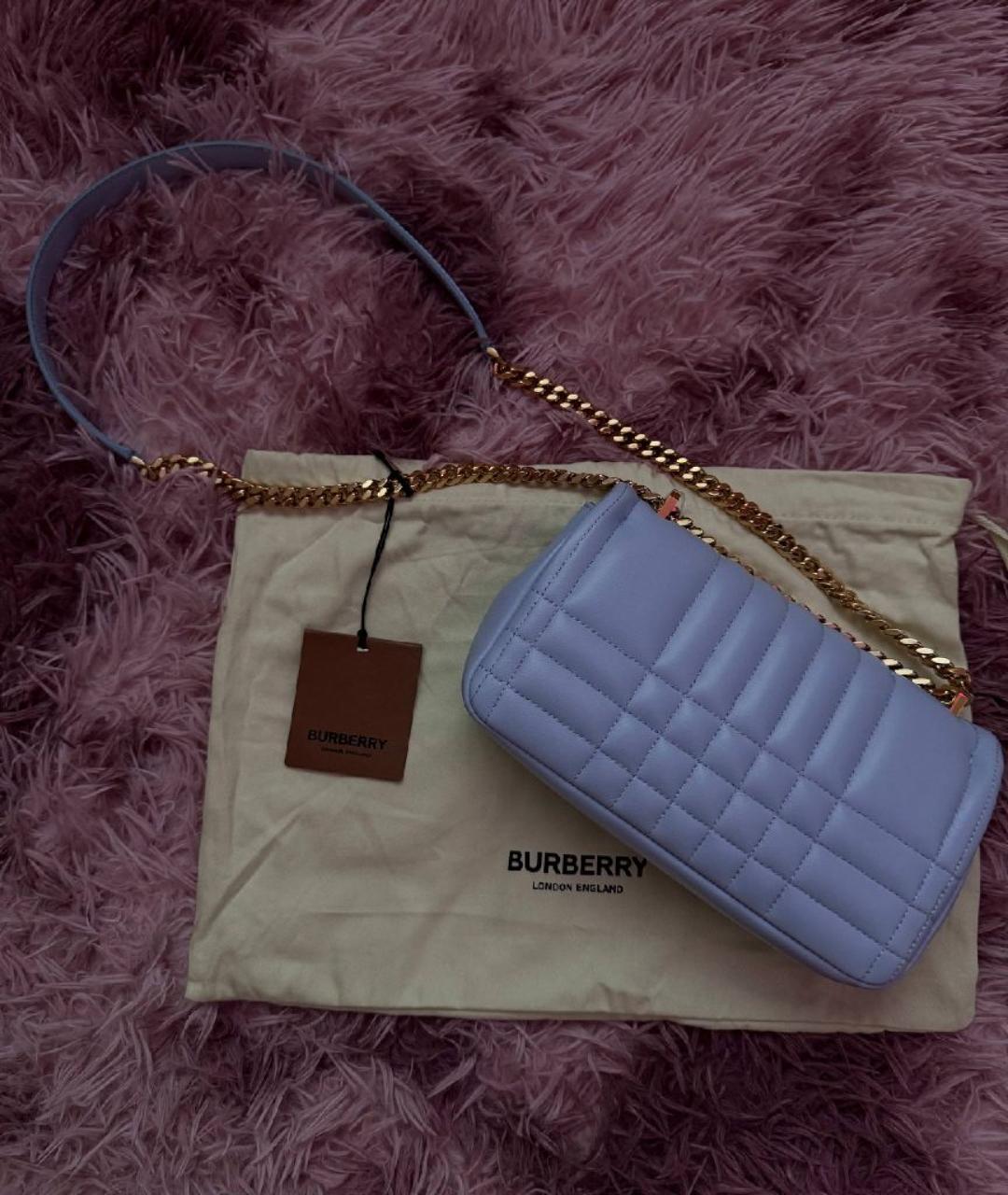 BURBERRY Голубая кожаная сумка через плечо, фото 4