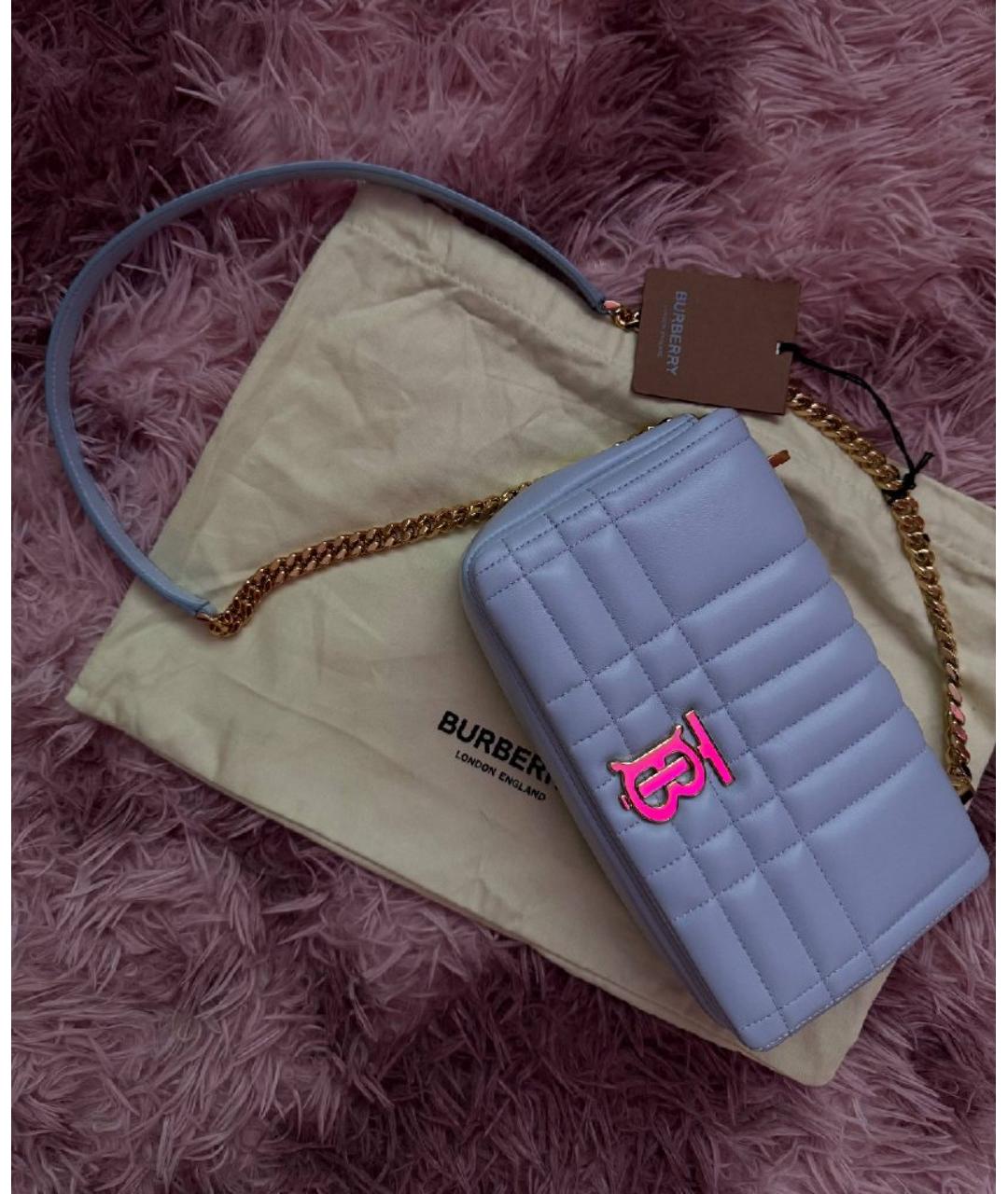 BURBERRY Голубая кожаная сумка через плечо, фото 3