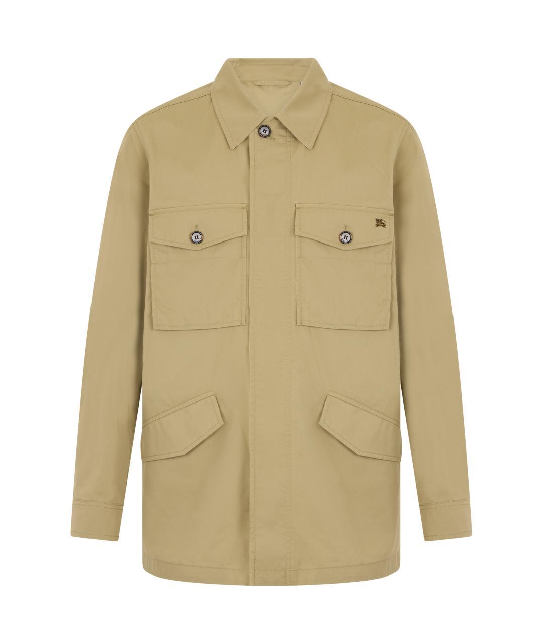BURBERRY Бежевая хлопковая куртка, фото 3