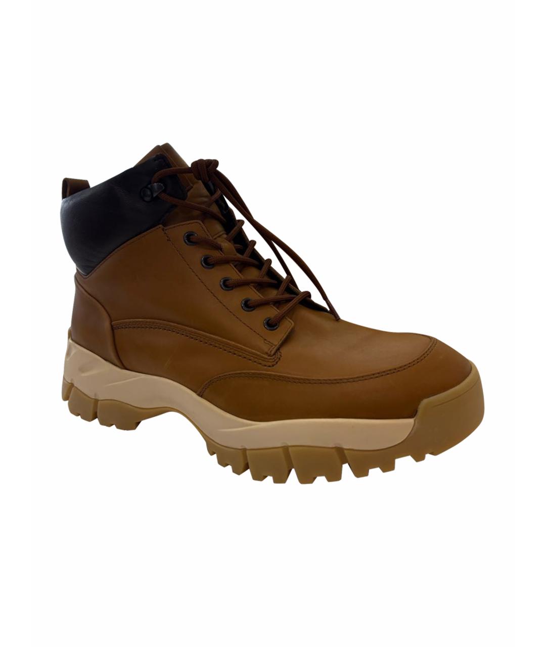 TOD'S Коричневые кожаные высокие ботинки, фото 1