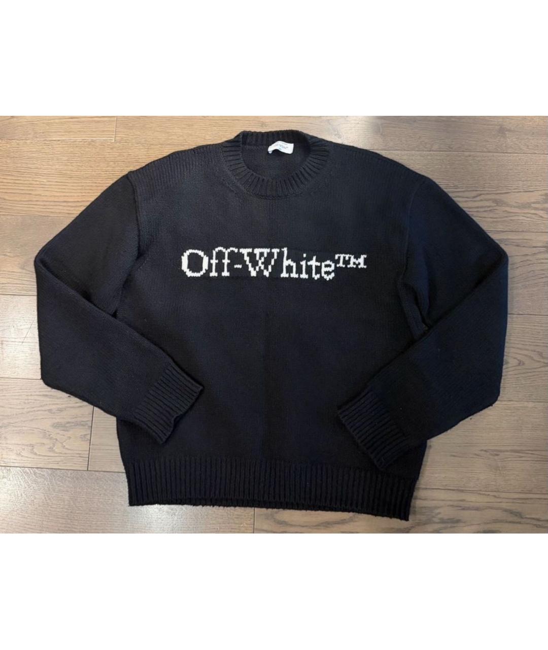 OFF-WHITE Черный шерстяной джемпер / свитер, фото 6