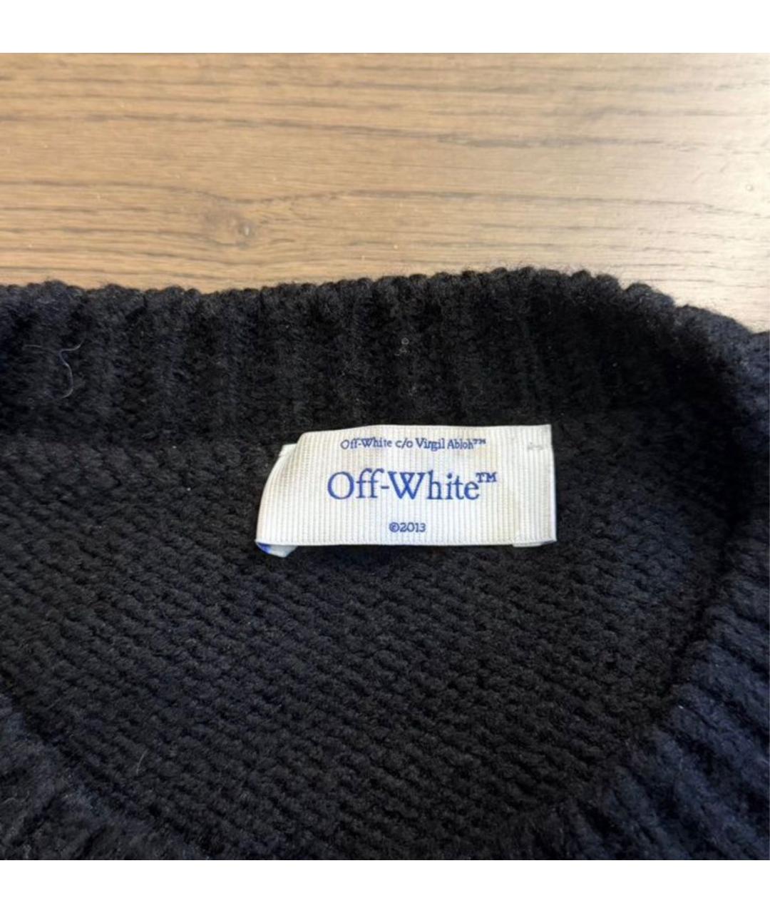 OFF-WHITE Черный шерстяной джемпер / свитер, фото 3