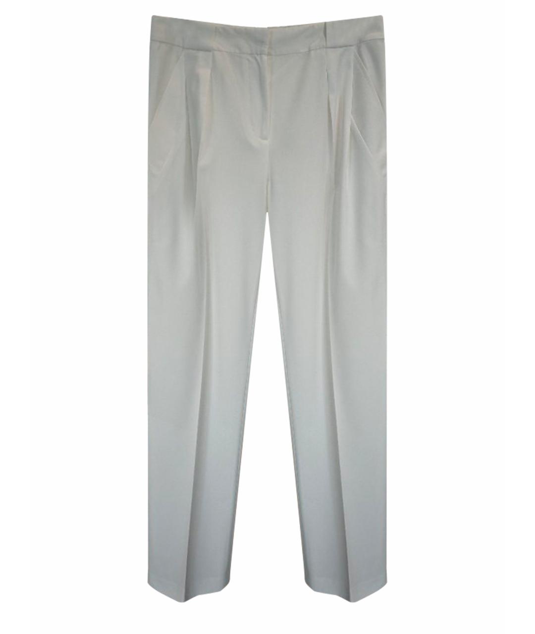 KARL LAGERFELD Белые полиэстеровые прямые брюки, фото 1