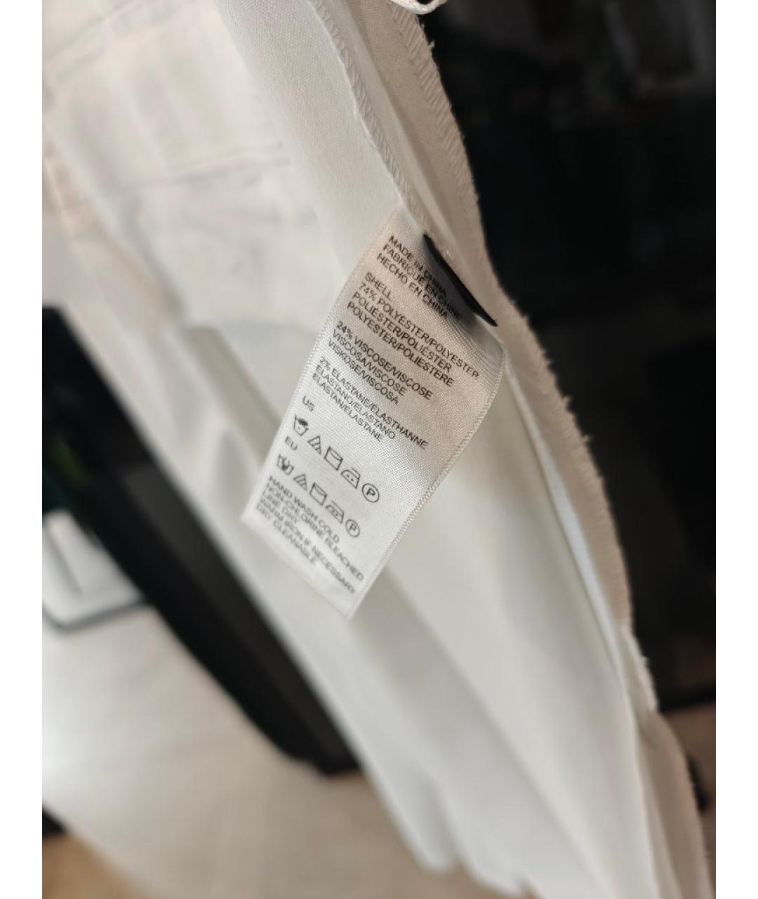 KARL LAGERFELD Белые полиэстеровые прямые брюки, фото 5