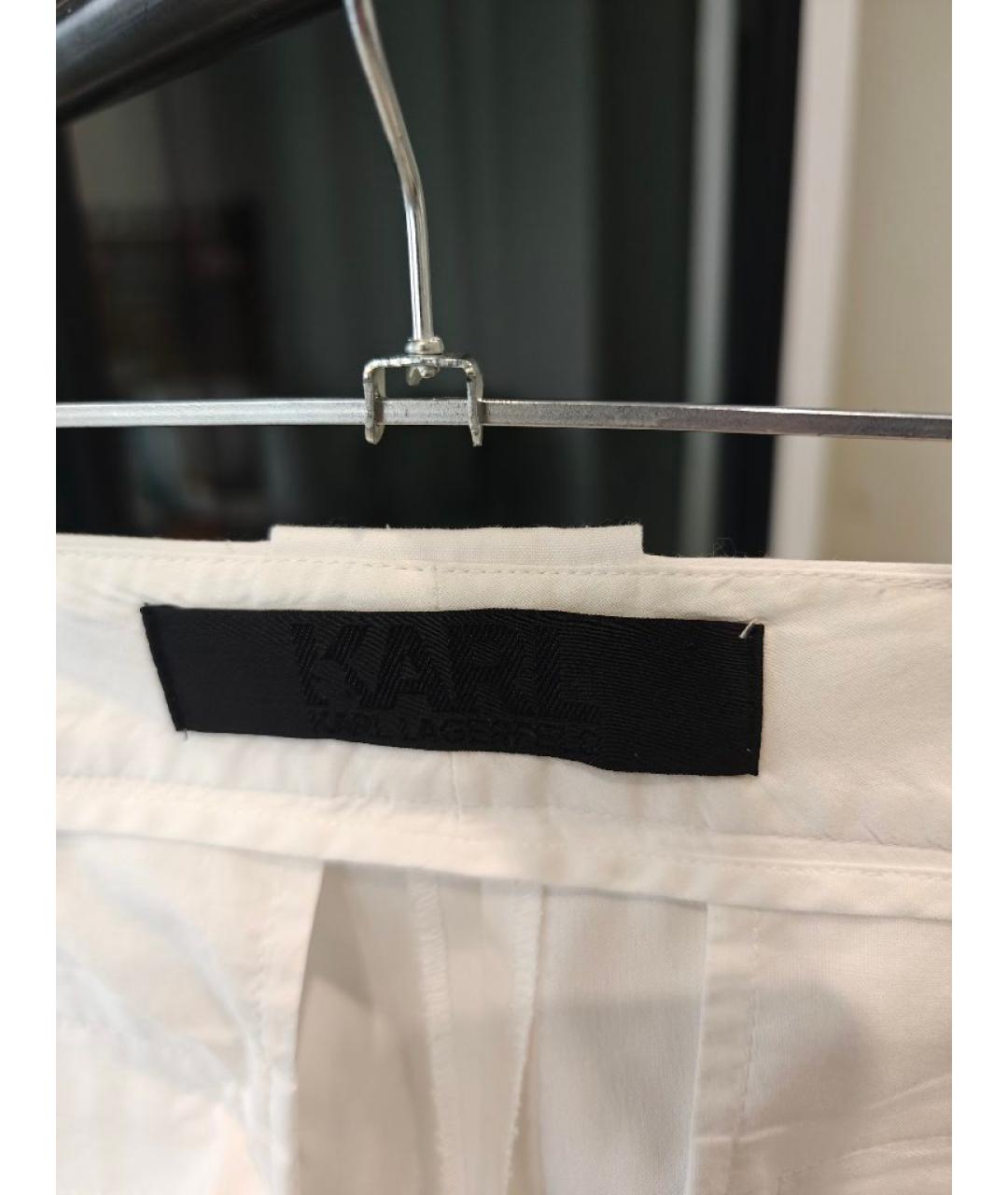 KARL LAGERFELD Белые полиэстеровые прямые брюки, фото 4