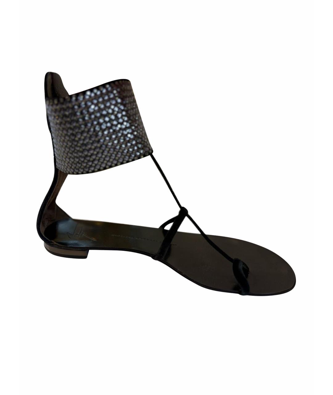 GIUSEPPE ZANOTTI DESIGN Черные замшевые сандалии, фото 1