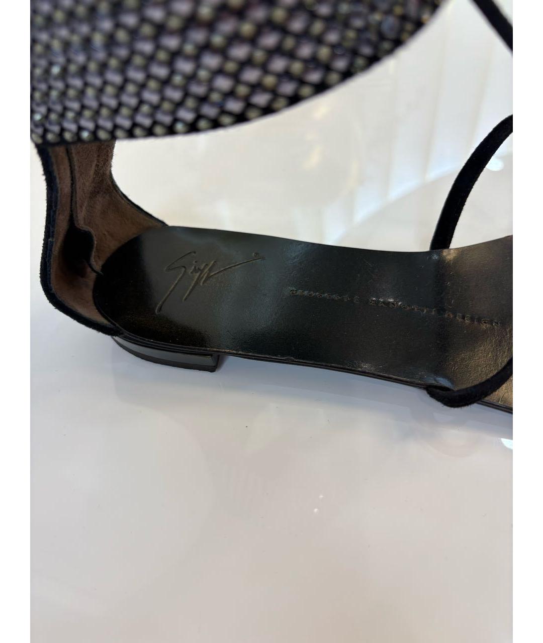 GIUSEPPE ZANOTTI DESIGN Черные замшевые сандалии, фото 5