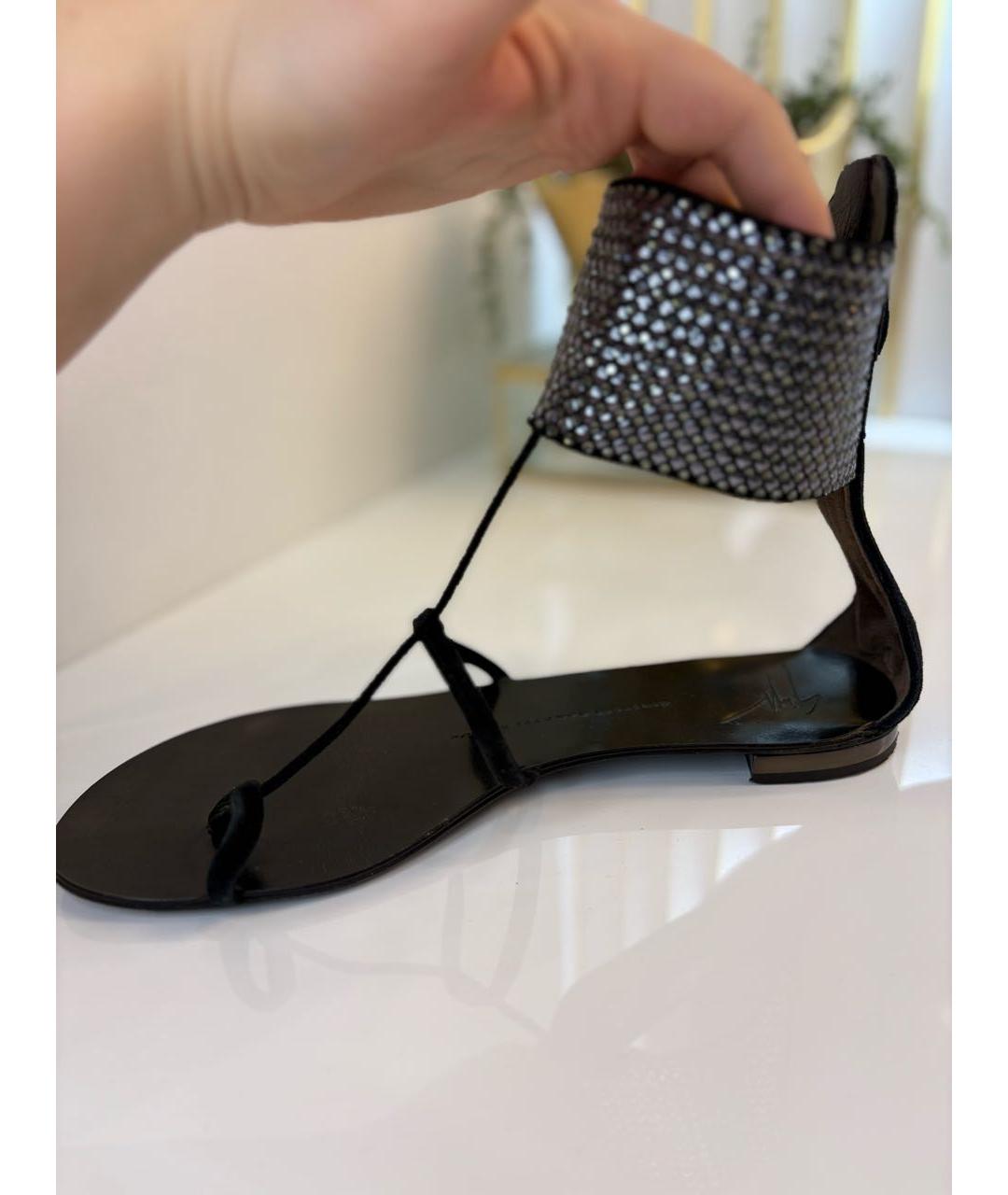 GIUSEPPE ZANOTTI DESIGN Черные замшевые сандалии, фото 7
