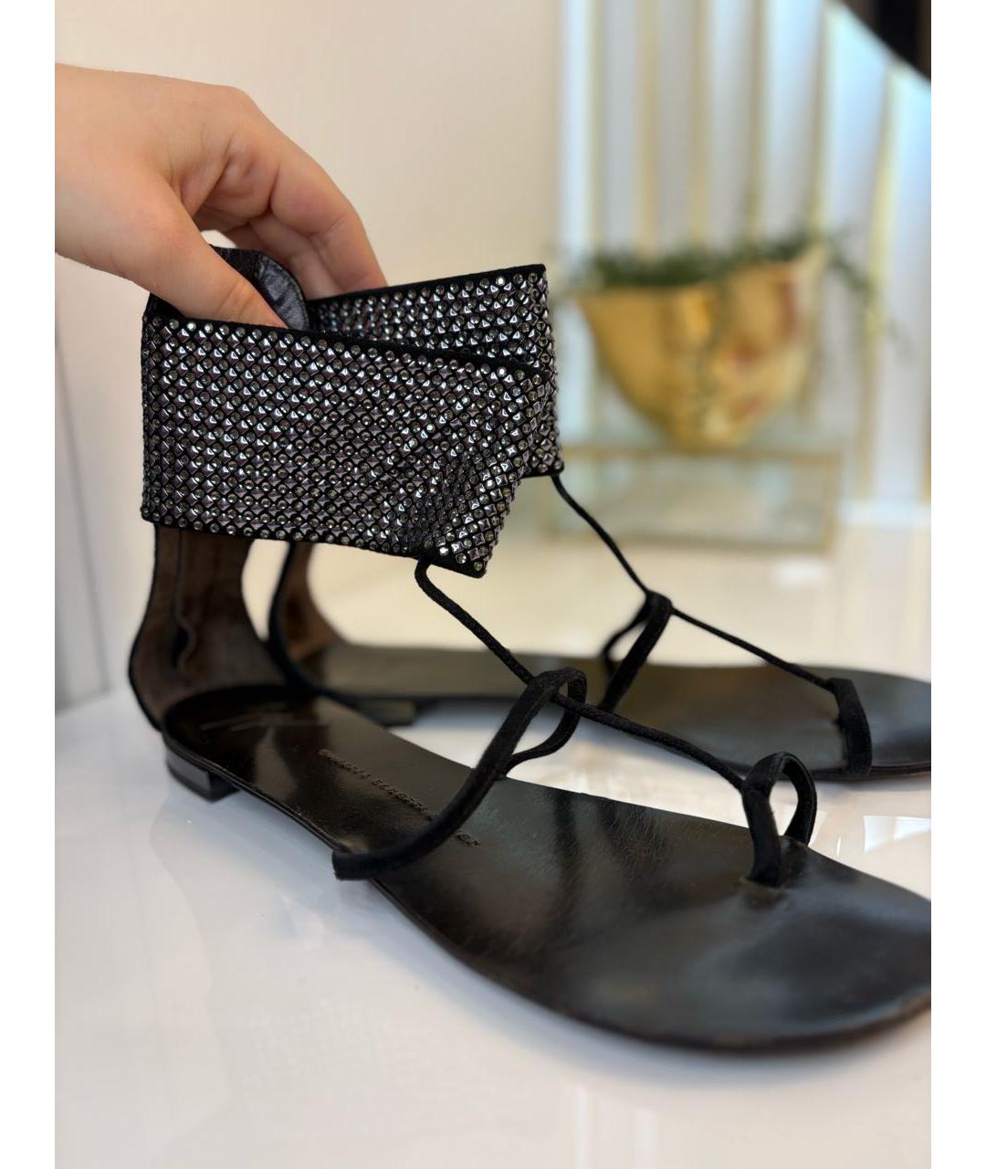 GIUSEPPE ZANOTTI DESIGN Черные замшевые сандалии, фото 2