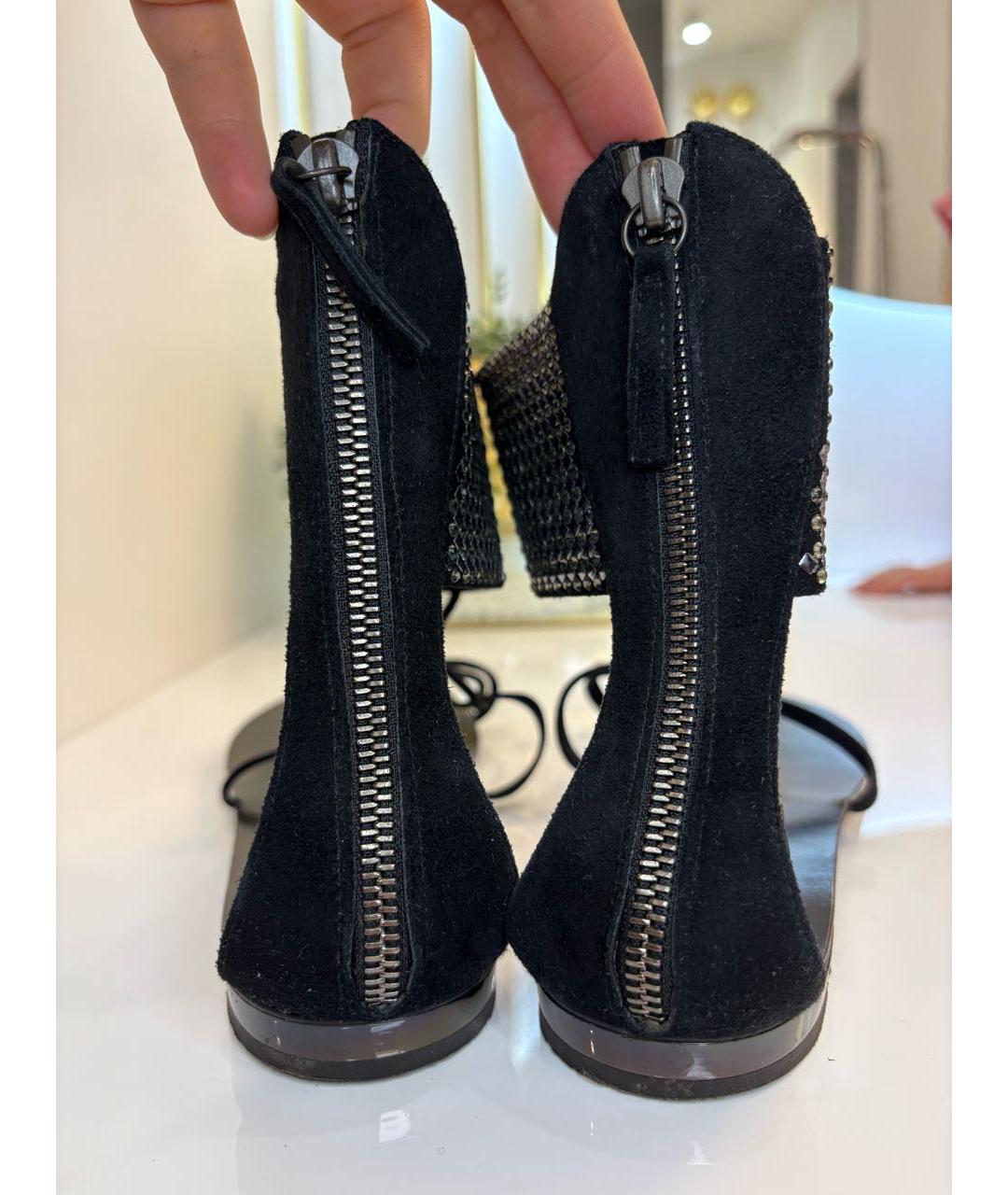GIUSEPPE ZANOTTI DESIGN Черные замшевые сандалии, фото 4