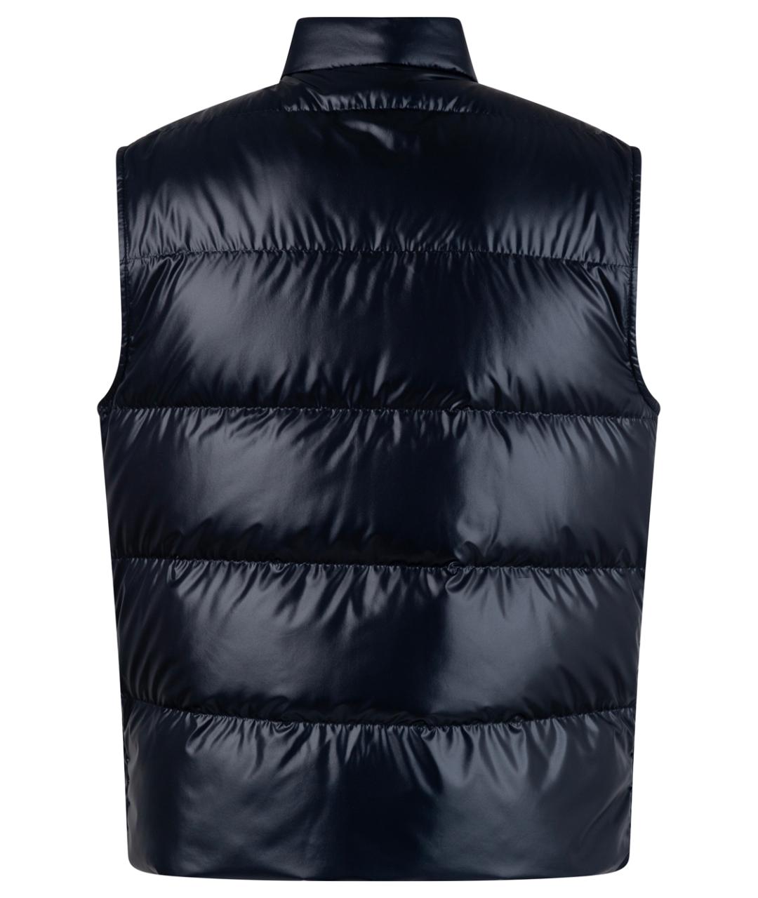 MONCLER Темно-синий полиэстеровый жилет, фото 2