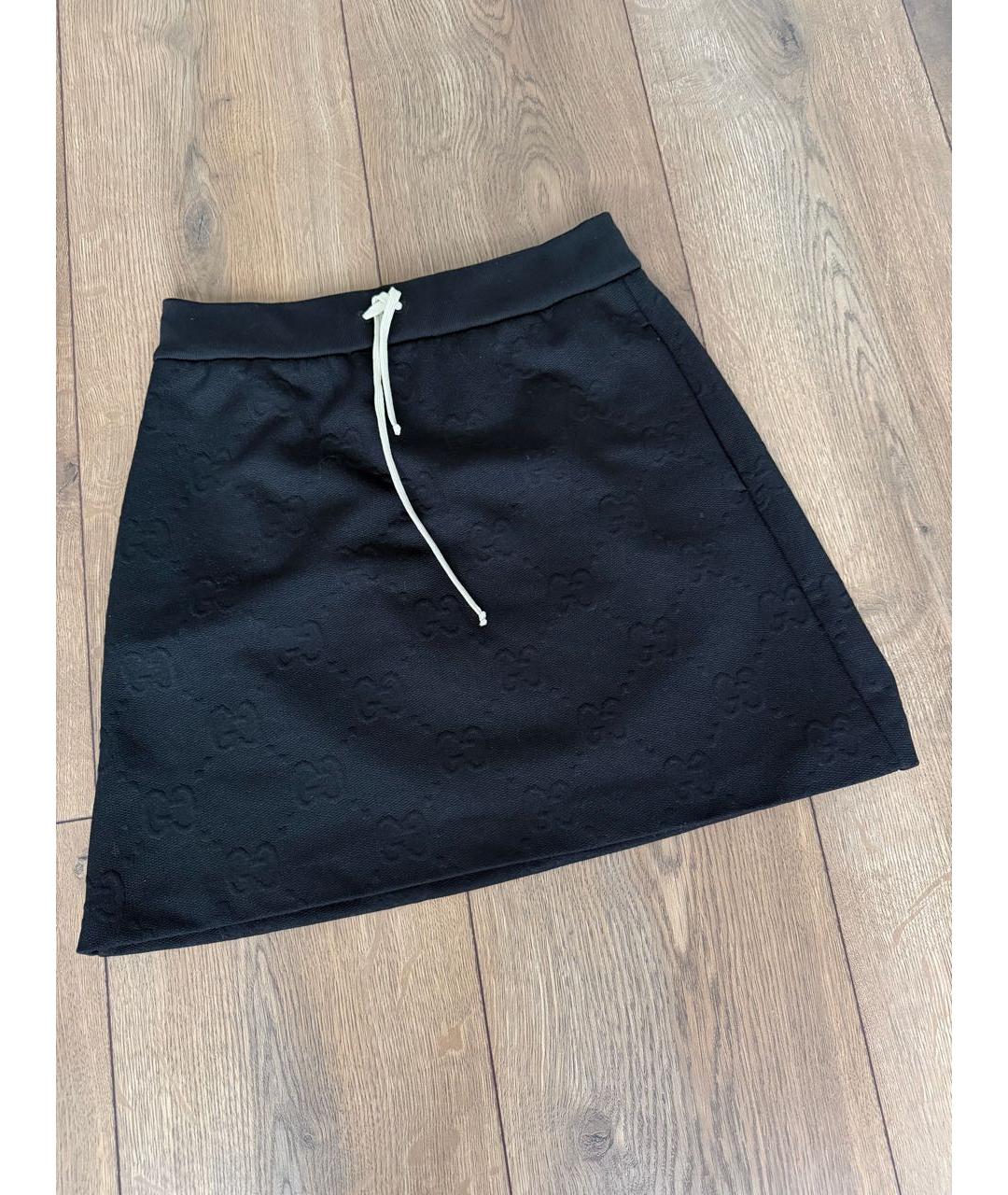 GUCCI Черная полиэстеровая юбка мини, фото 4