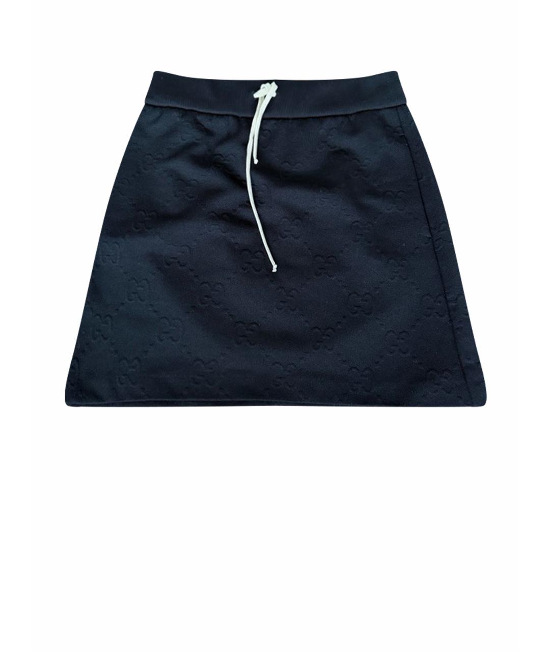 GUCCI Черная полиэстеровая юбка мини, фото 1