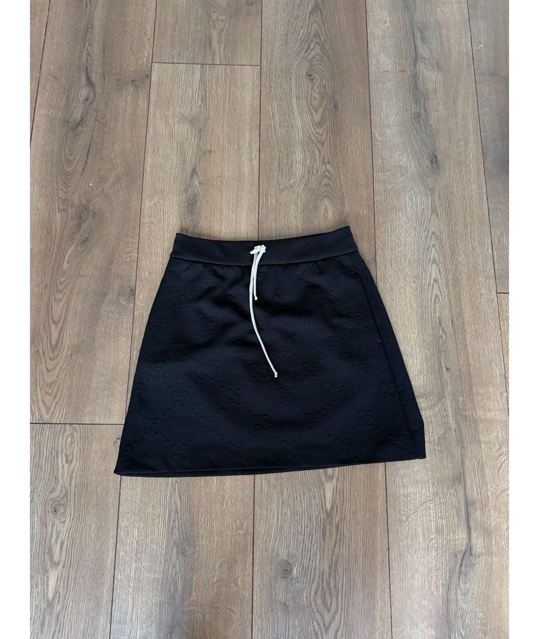 GUCCI Черная полиэстеровая юбка мини, фото 2