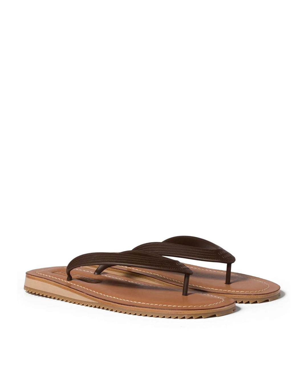 MIU MIU Коричневые шлепанцы, фото 2