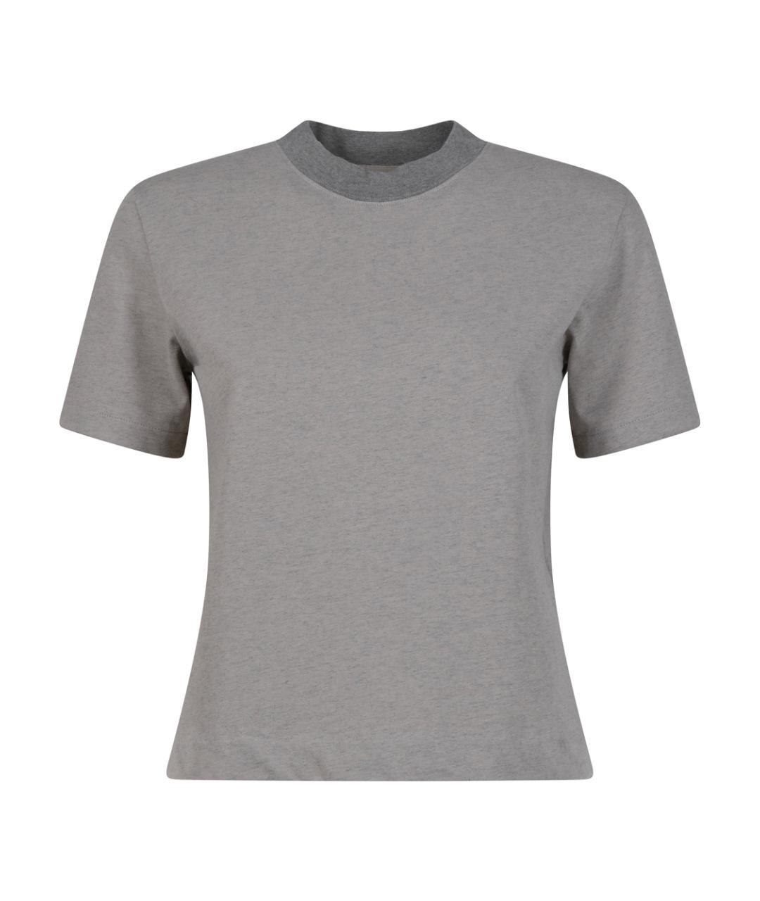 JACQUEMUS Серая хлопковая футболка, фото 1