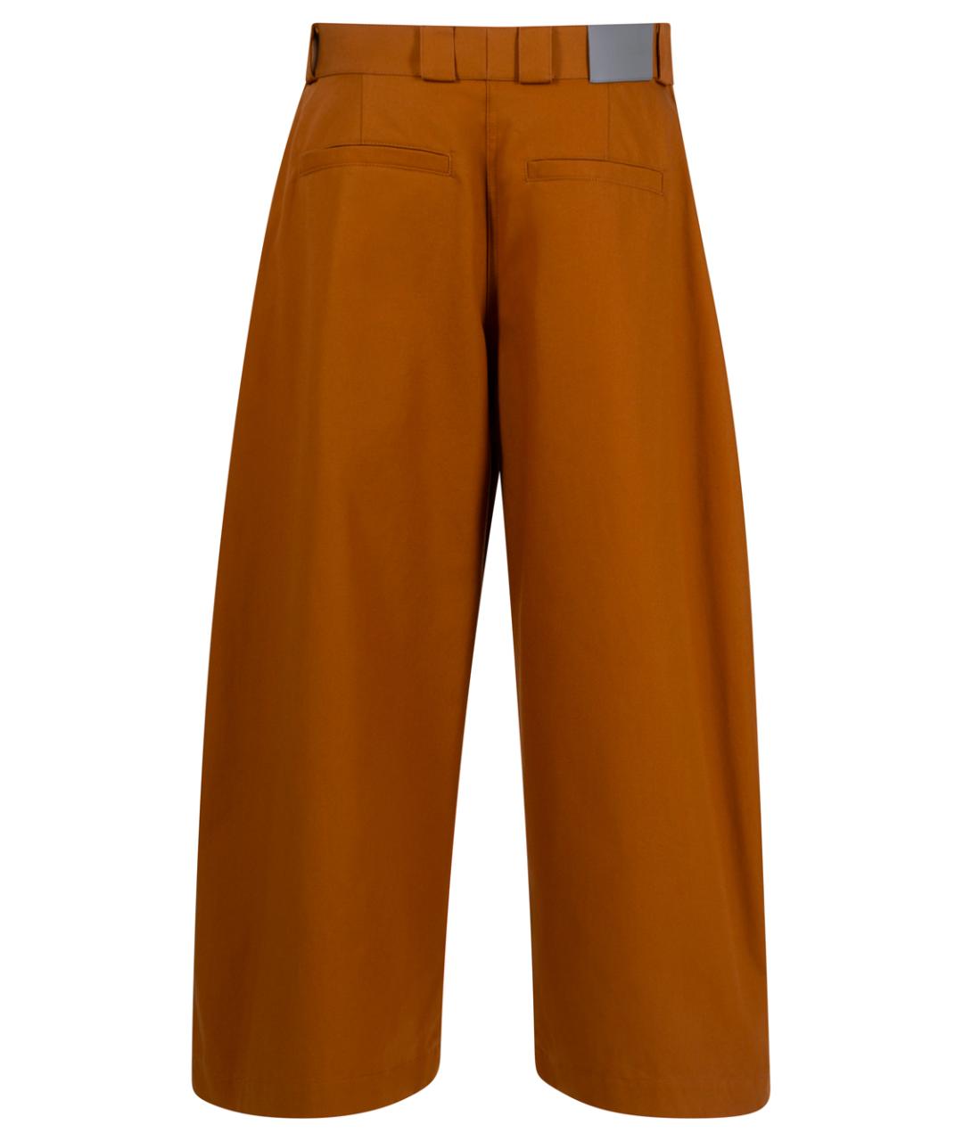 BALENCIAGA Коричневые хлопковые прямые брюки, фото 2