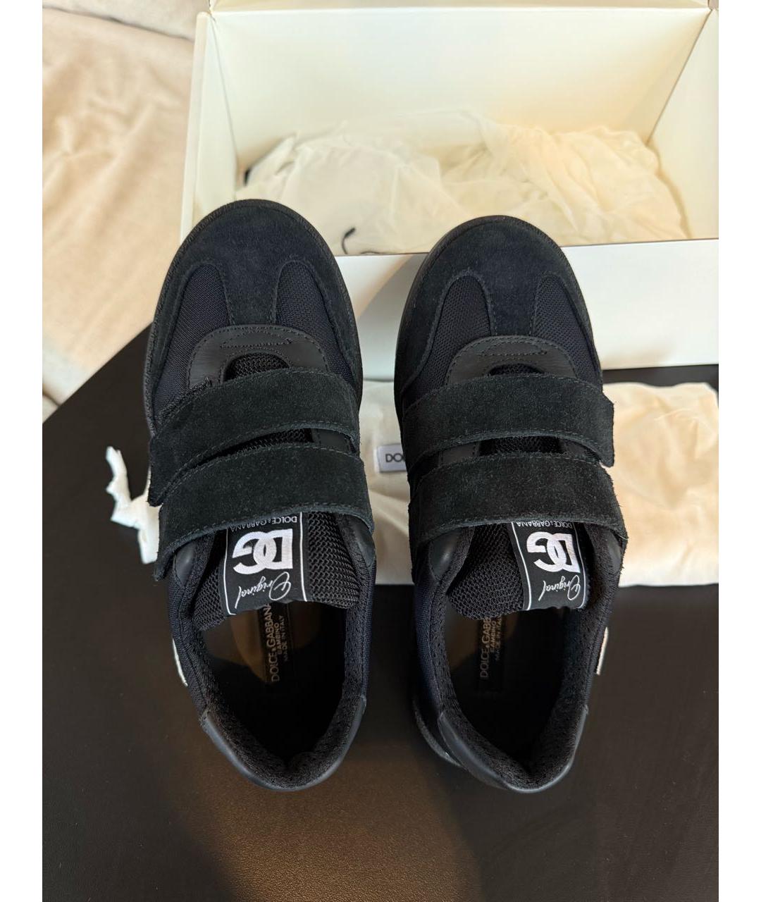 DOLCE & GABBANA KIDS Черные замшевые кеды, фото 3