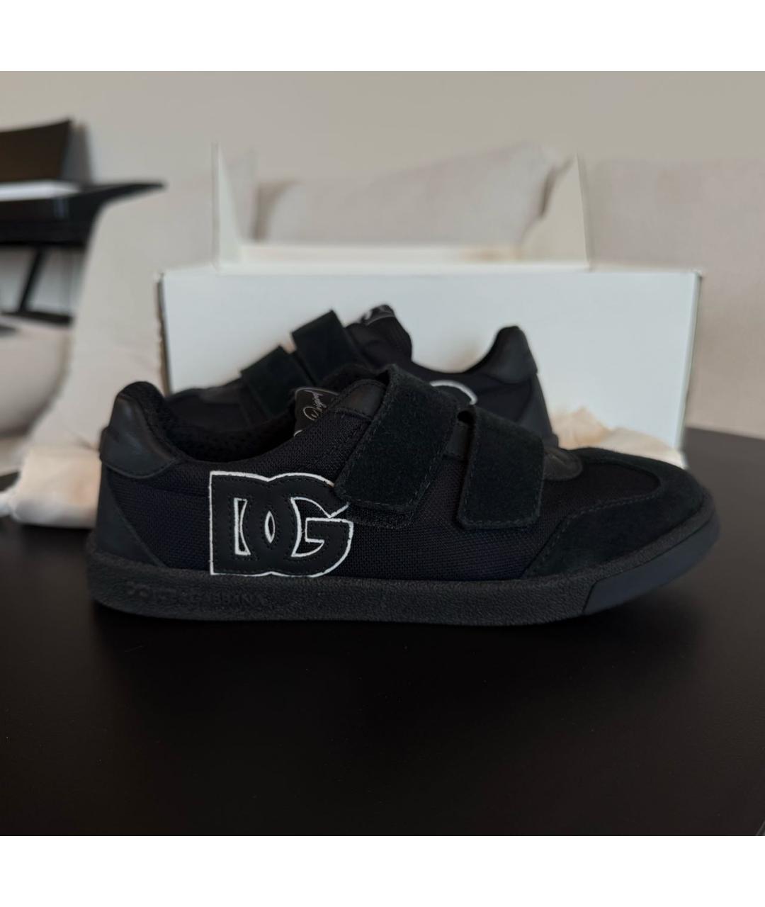 DOLCE & GABBANA KIDS Черные замшевые кеды, фото 5