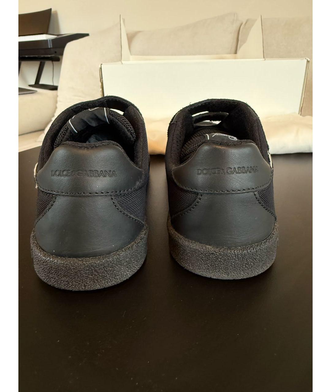 DOLCE & GABBANA KIDS Черные замшевые кеды, фото 4