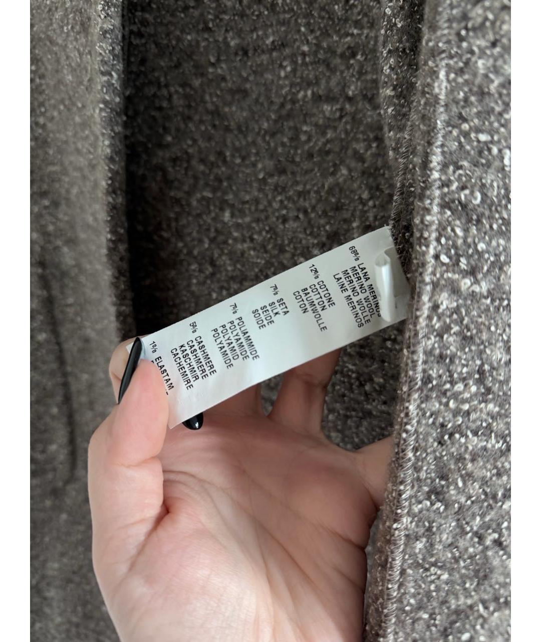 FABIANA FILIPPI Серое шерстяное пальто, фото 4