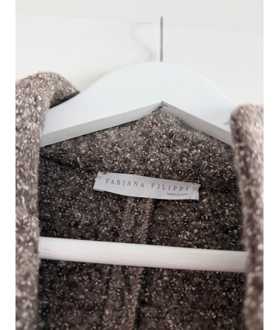 FABIANA FILIPPI Серое шерстяное пальто, фото 3