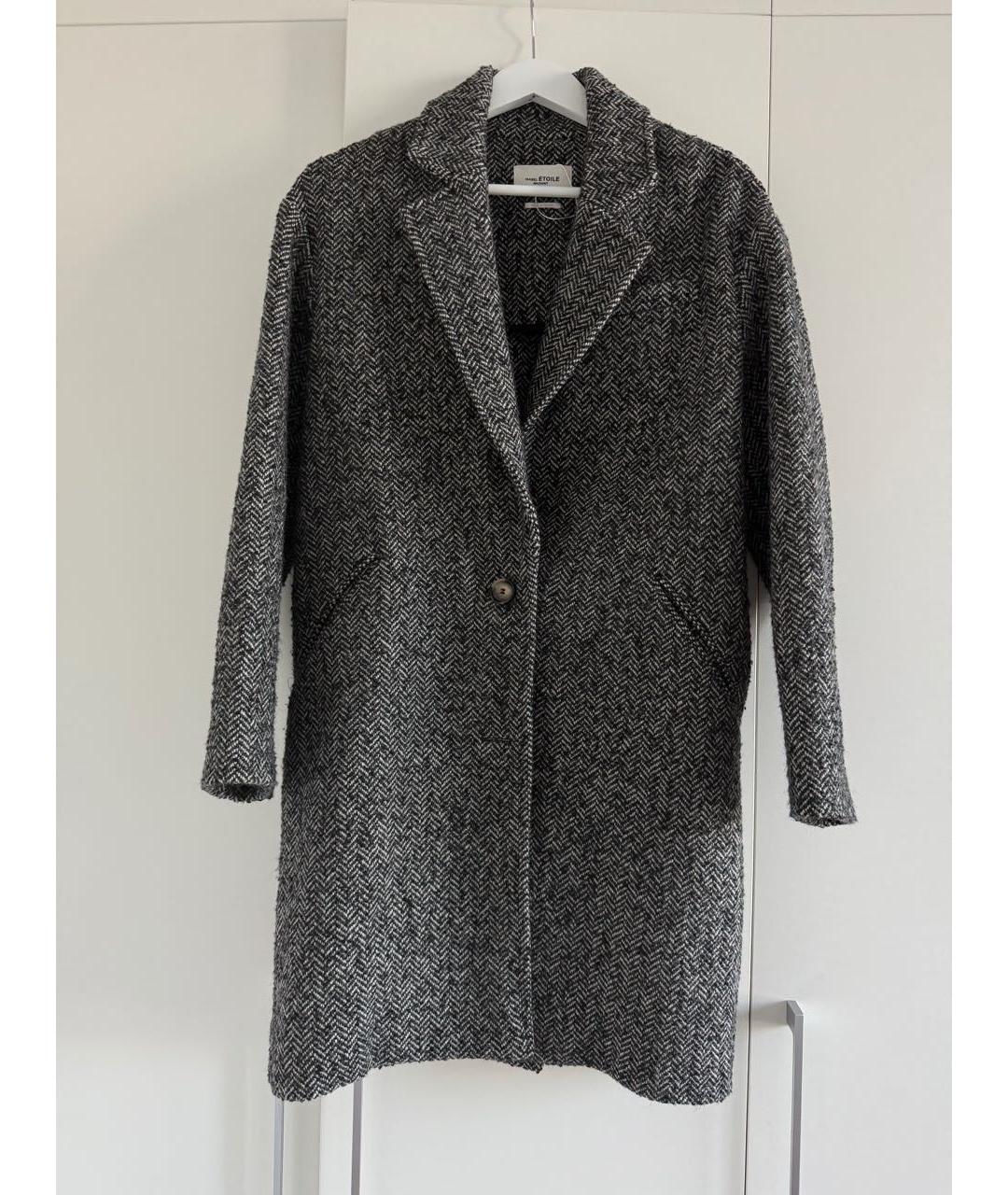 ISABEL MARANT ETOILE Серое шерстяное пальто, фото 5
