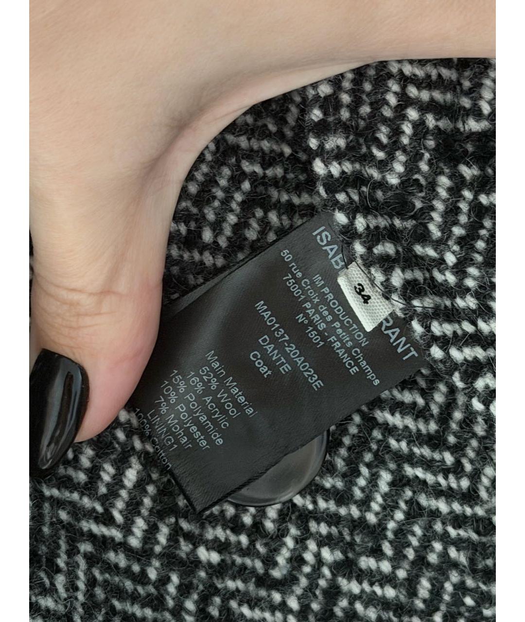 ISABEL MARANT ETOILE Серое шерстяное пальто, фото 6