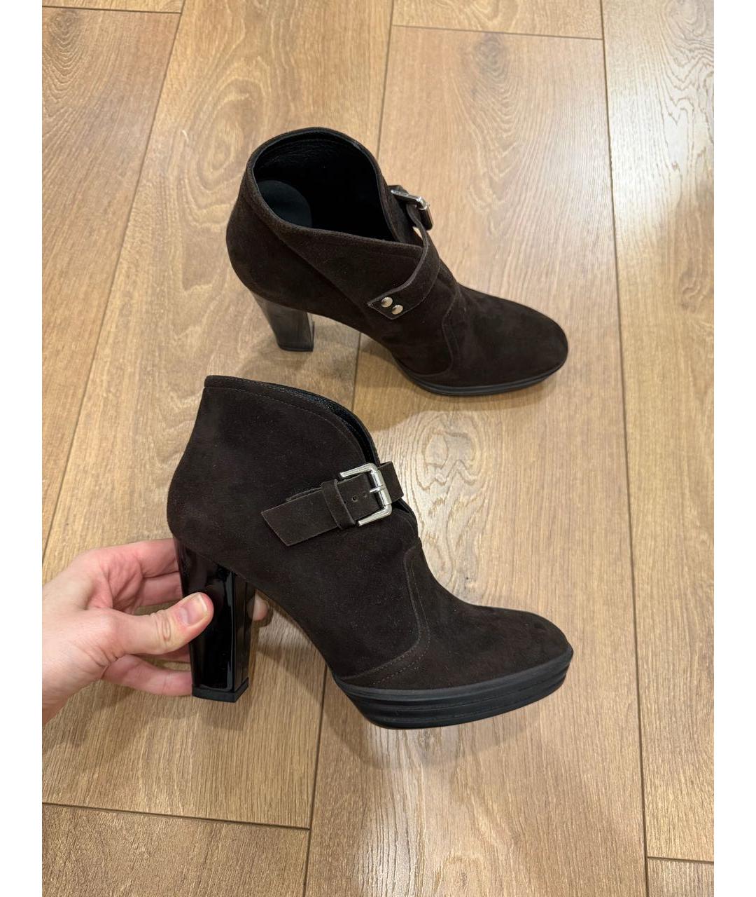 HOGAN Коричневые замшевые ботильоны, фото 2