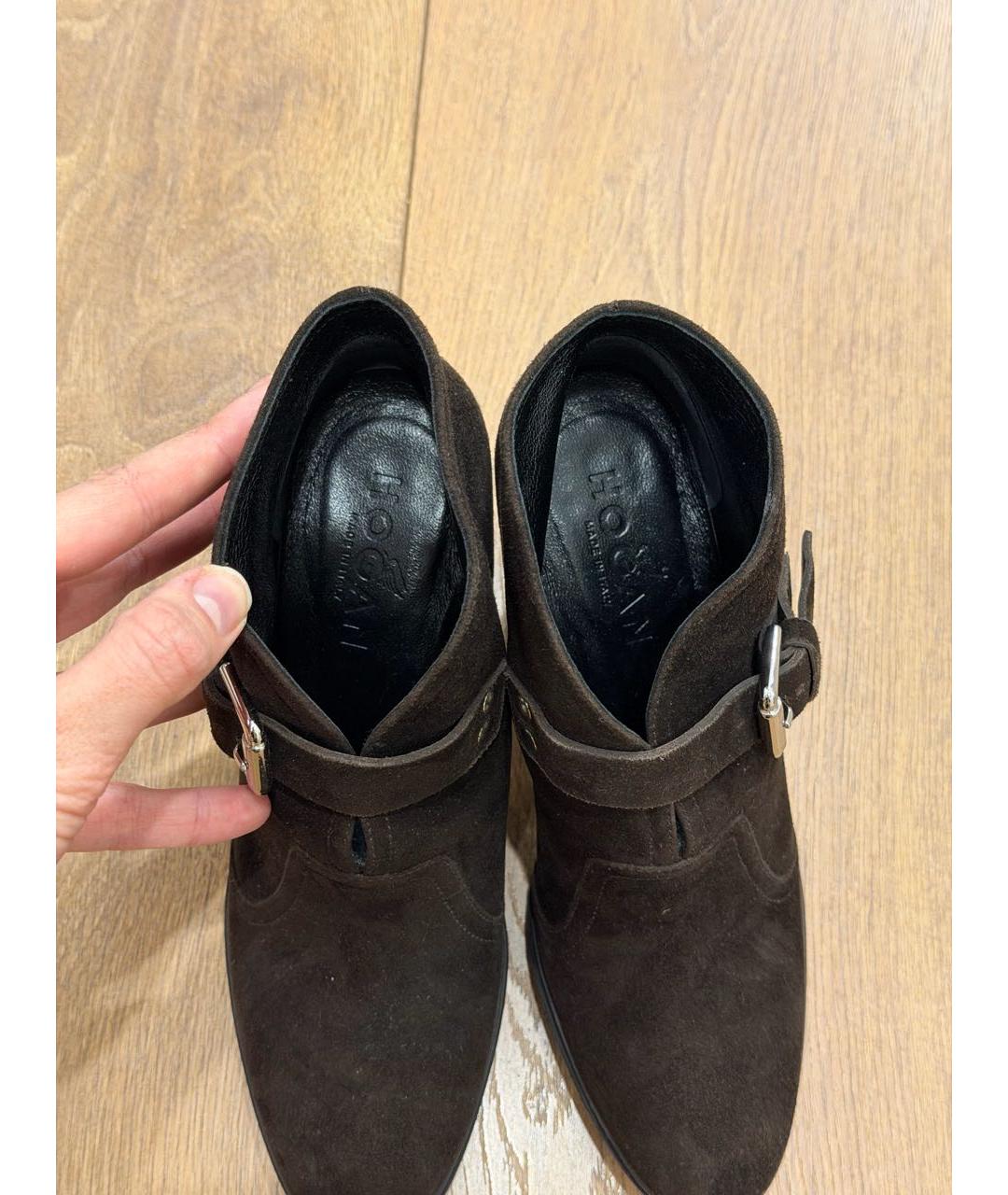 HOGAN Коричневые замшевые ботильоны, фото 4