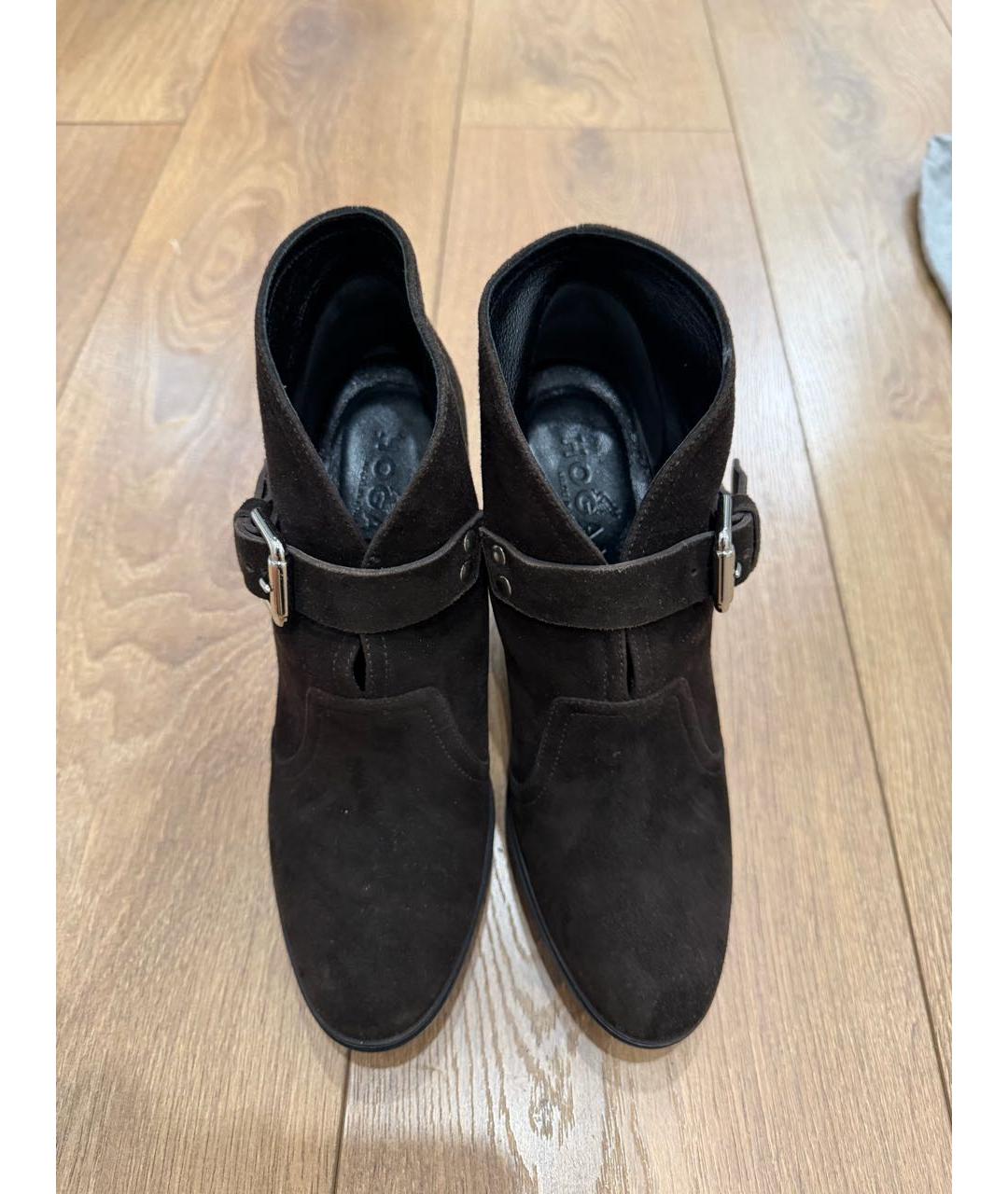 HOGAN Коричневые замшевые ботильоны, фото 3